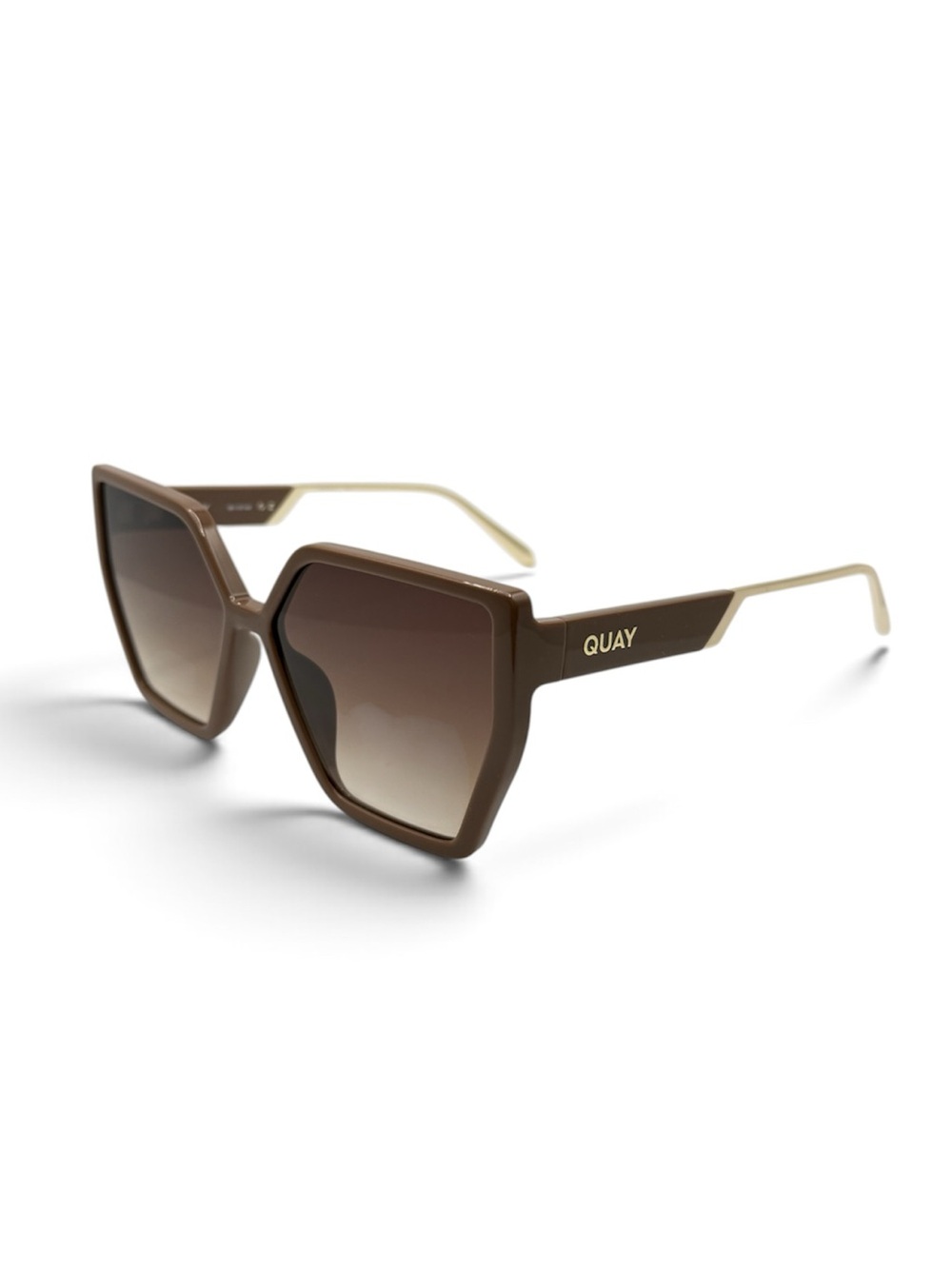 QUAY Hotel Lobby Brown Oversized Geometric Sunglasses